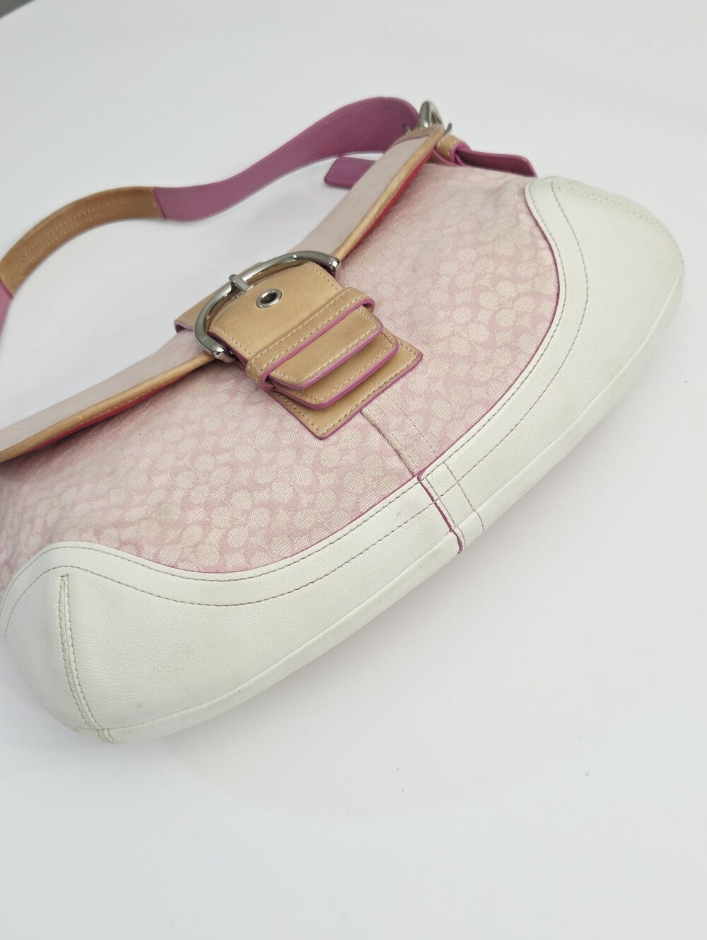 VINTAGE Y2K COACH MINI SIGNATURE SOHO BUCKLE FLAP SHOULDER BAG 6808 - Picture 10 of 14